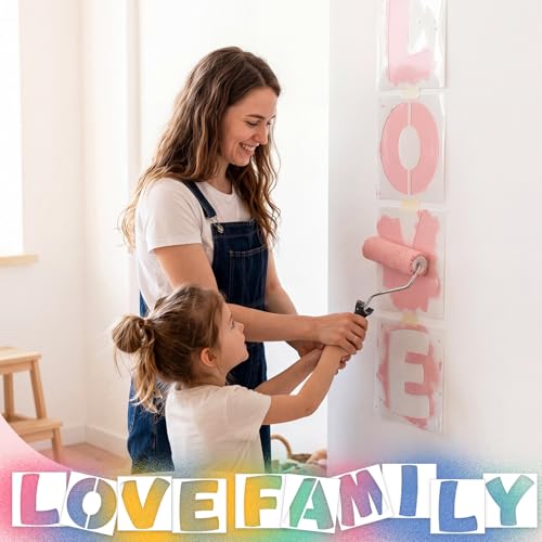 SATINIOR 12 Inch Large Letter Stencils and Numbers, 36 Pcs Reusable Alphabet Stencils Plastic Numbers Templates Craft for Wood Wall Fabric Signage Chalkboard Painting DIY Projects (Cute) - size: 12 Inch, style: Cute