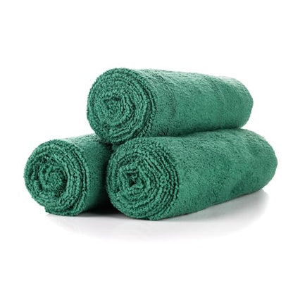 The Rag Company - Sport & Workout Towel - Gym, Exercise, Fitness, Spa, Ultra Soft, Super Absorbent, Fast Drying Premium Microfiber, 320gsm, 16in x 27in, Dark Green (3-Pack) - color: Dark Green
