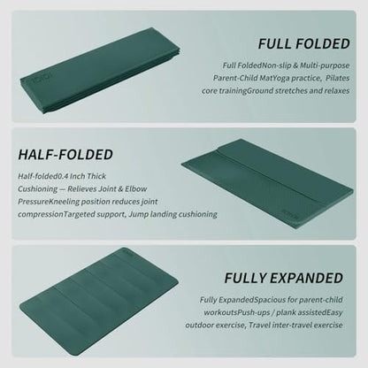 Foldable Yoga Mat Extra Large (74.0" x 47.2" x 0.4") - color: Deep Green