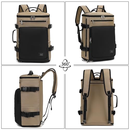 Kalesi Gym Duffle Bag Backpack 4-Way Waterproof with Shoes Compartment for travel Sport Hiking laptop - color: Business-khaki