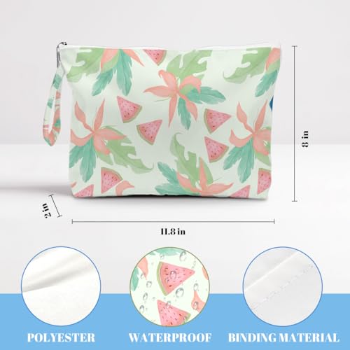 IAXIC Waterproof Tote Bag and Wet Bag Set, Summer Pattern Design for Beach Travel Gym Holiday Gifting - color: Light Green Watermelon