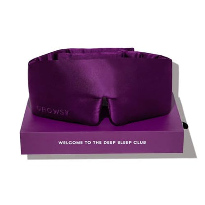DROWSY Silk Sleep Mask - Face-Hugging, Padded Cocoon for Luxury Sleep in Total Darkness - 100% Pure Mulberry Silk (Purple Martini) - color: Purple Martini, size: 1 Count (Pack of 1)