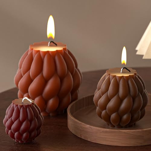 3 Pack Spiral Ball Cylinder Soap & Candle Mold - 3 Size - Silicone 3D Molds for Candy & Home Decor - Resin Casting & Making Molds - color: ehd-bubble-spiral-3-pack-480123