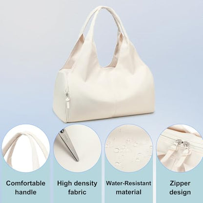 Forestfish Gym Bag For Women With Shoes Compartment & Wet Dry - color: Beige