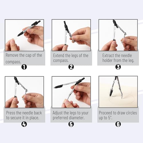 Mr. Pen- Convertible Compass, Extra Lead Refills, Compass Geometry Tool | Compass Drawing Compass, Geometry Compass, Math Compass, Drafting Compass Math, Drafting Tools, Math Compass for Geometry
