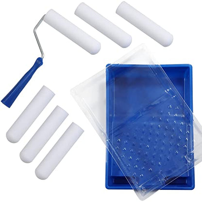 NANJA 6 Inch Foam Paint Roller Kit Mini Roller with Tray & Refills,9PCS Set - size: 6 Inch