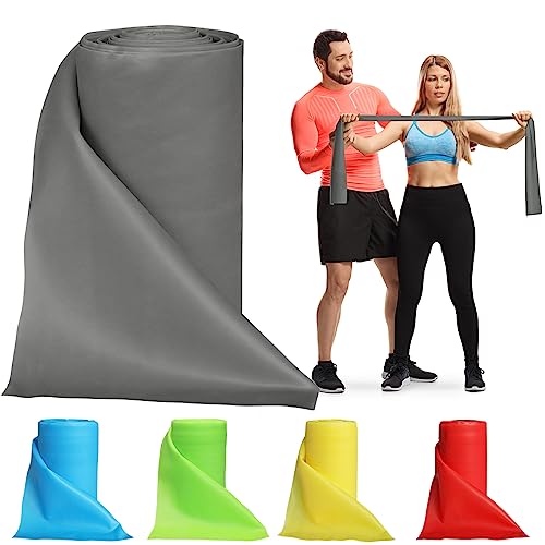 8-Yard Latex-Free Resistance Band Roll for Physical Therapy and Exercise - color: Gray - X-Heavy
