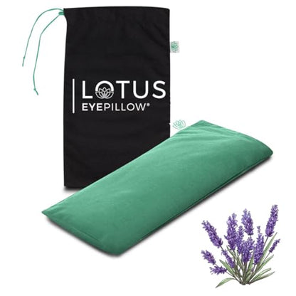 Lotus Lavender Eye Pillow - Weighted Mask for Meditation - color: Green