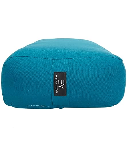 Everyday Yoga Premium Bolster, Soft Meditation Pillow, Multi-Colors | Carry Handle, Lightweight Cushion, Removable & Machine-Washable Cover, For Restorative Yoga & Relaxation - color: Peacock, style: A. High Impact - Rectangular