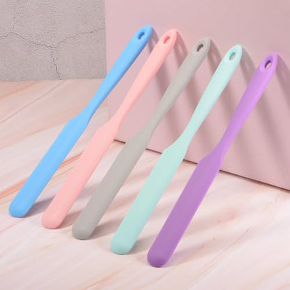 HARFINGTON 2Pcs Silicone Spatula Scraper 9.45" Reusable Non-Stick Flexible Spatulas for Epoxy Resin Liquid Paint Arts DIY Crafts, Blue - color: Blue