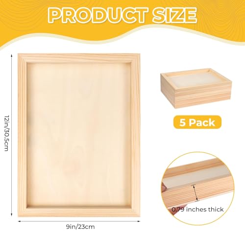 FSWCCK 5 Pack 9 x 12 inch Wood Panel Boards, Unfinished Wood Canvas Panels for Crafts, Painting Canvas, DIY Art Projects, Pouring, Arts Use with Oils, Acrylics - size: 9"X 12" 5 Pack