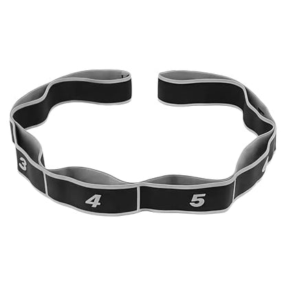 8-Section Dance Stretching Belt, Multi-Loop Pilates Pull Strap with Numbers, Elastic Latin Dance Stretch Band for Yoga, - color: Gray