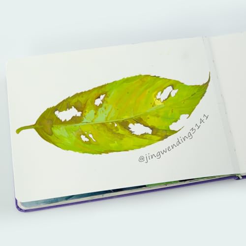 CuppaClip Watercolor Paper Cotton Hot-Pressed with Inner Pocket Watercolor Sketchbook Journal As Travel Notebook 300 GSM 140 LB (Green, 5.82x3.74in) - color: Green, size: 5.8x3.7in