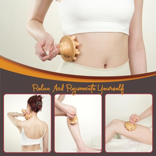 Wooden Mushroom Head Massage Tool for Body Sculpting and Relief