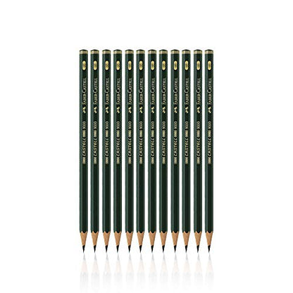 Faber-Castell pencils, Castell 9000 Artist graphite 6B pencils for sketch, drawing, shading, art supplies - box of 12