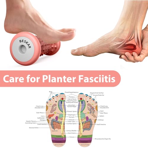 BESKAR Foot Massage Roller for Plantar Fasciitis Relief - color: Orange