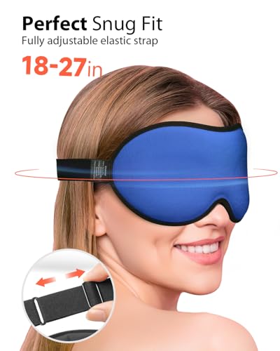 MABAO Weighted Sleep Mask, 100% Blackout Blindfold for Sleeping, Blue - color: Blue