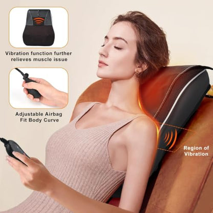 Shiatsu Back and Neck Massager with Heat. Back Massager for Pain Relief deep Tissue, 3D Kneading Massage Pillow or Back,Shoulder,Leg,Gifts for Mom,Dad,Women (Black) - color: Black-04