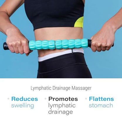 Muscle Roller Lymphatic Drainage Massage Roller Stick - for Myofascial Pain Relief | Post Liposuction & Fibrosis Treatment, Surgery Recovery| Lipo,Tummy Tuck & BBL,Compression Garment, Faja Compatible