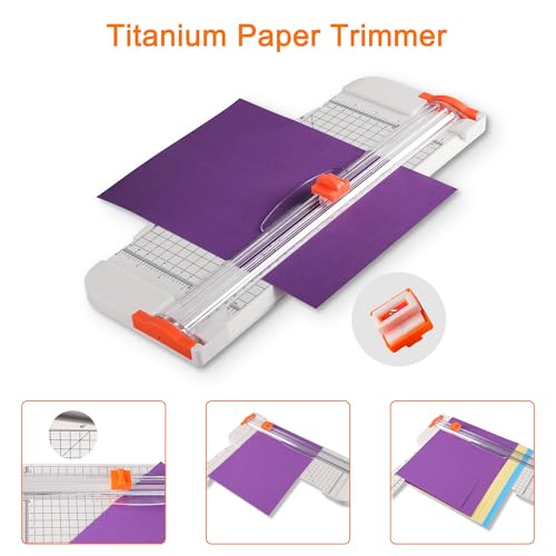 Famomatk 23PCS Weeding Tools for Vinyl, Craft Weeding Tools Set with 12Inch Paper Cutter and Trimmer for Scrapbooking,Silhouettes,Cameos,Lettering,Cutting,Craft Paper, Labels and Cardstock(White) - color: White