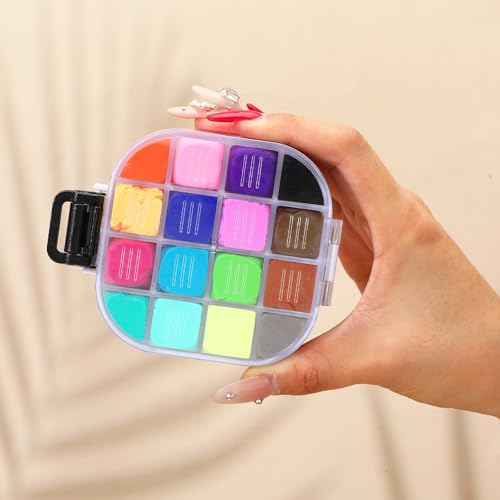 4 Pcs Airtight Paint Storage Palette Box 16 Wells Stay Wet 4.4x3.5x1 in Small Paint Palette with Lid Acrylic Storage Container Tray for Watercolor Gouache Oil Painting Art