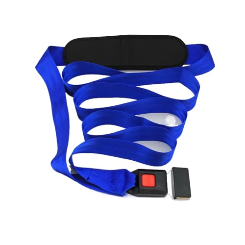 Mobilization Belt with Adjustable Thick Cushioning Pad – Ideal for Physical Therapy, Rehabilitation, Stretching & Mobility Training – Durable Traction Equipment for Therapists and Home Use (Blue) - color: Blue
