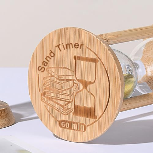 SuLiao Wooden Sand Timer 60 Minute Hourglass, 1 Hour Gold Sand Clock, Small Watch 60 Min Timer, One Hour Reloj De Arenai, Hour Glass Sandglass for Home, Office, Decorative, Game, Classroom - color: Gold, size: 60 Min