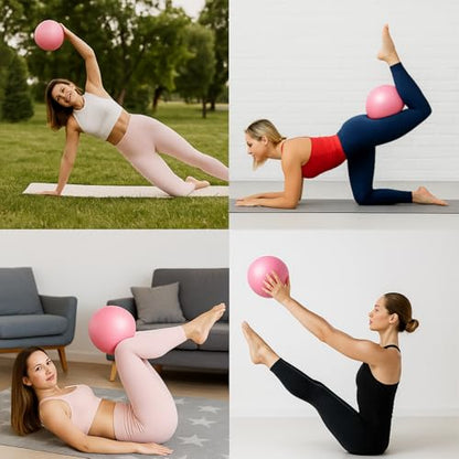 YXILEE Pilates Ring Circle Set - Workout at Home Workout Equipment Women - Booty Bands Stretching Equipment Pilates Mini Exercise Ball for Legs Arms and Thighs - color: Pink
