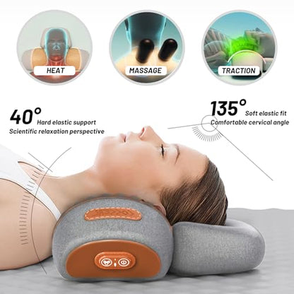 Pillow Massage Neck Hump,New 3-in-1 Pillow Traction Massager,Memory Foam for Neck Pain Relief, Ergonomic Neck Massager for Shoulder Back