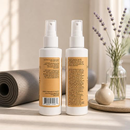 Yoga Mat Cleaner & Deodorizer Spray – Lavender Essential Oil Formula for Yoga Mats, Pilates Reformers & Gym Equipment – Natural No-Residue Workout Mat Cleaner, Non-Toxic Daily Cleaning Spray (4oz) - size: 4 Fl Oz (Pack of 1)