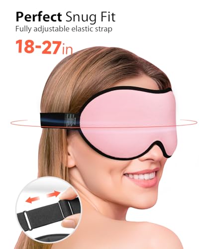 MABAO Weighted Sleep Mask, 100% Blackout Blindfold for Sleeping, Pink - color: Pink