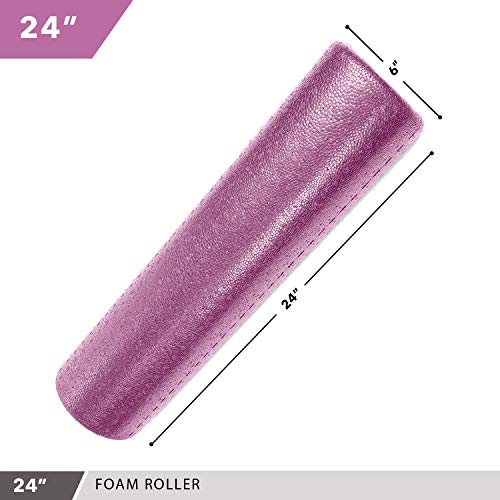 High-Density Foam Roller - color: Solid Purple, size: 24"
