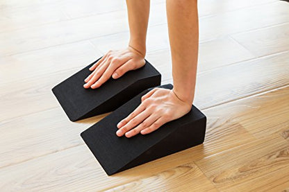 StrongTek Yoga Wedge Blocks, Soft EVA Foam, Set of 2 with Carry Bag | Soft Wrist, Ankle and Heel Support, Balance and Strength Training, Squats, Push-Ups, Planks, Yoga, Pilates, Easy to Clean