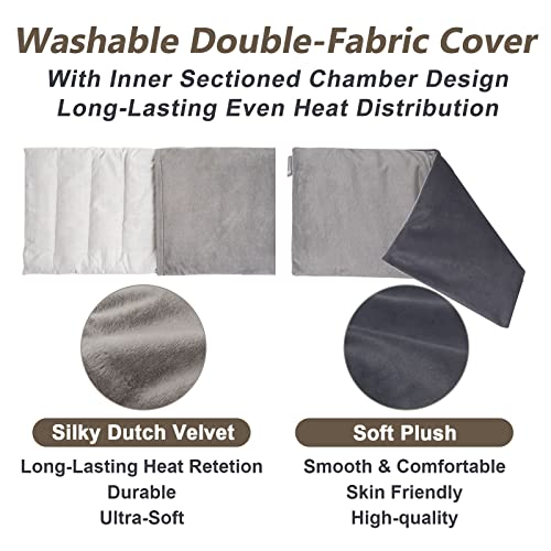 RelaxCoo Microwave Heating pad with Washable Cover 6 * 12" Microwavable Heat Pad for Neck Shoulder, Cramps, Back Pain Relief, Warm Compress Bean Bag Moist Heat Pack for Muscles, Joints, 2 Pack - style: Grey 2 Pack