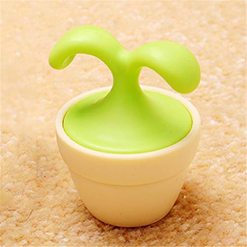 VUFVOID 2PCS Handheld Body Massager Mini Potted Plant Shaped Roller Ball Bead Relaxation Neck Foot Face Pot Desk Decor Massage Cooling for Neck (Green with White)