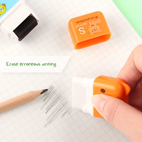 Tamaki 6 Pack Erasers for Kids, Cute Erasers with Cover and Roller | Pencil Rubber Eraser for Party Favors Gift Supplies