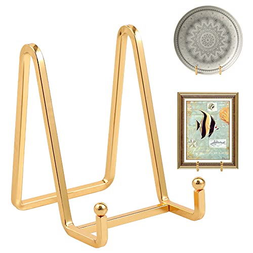 Plate Holder Easel Display Stand - 4.5 inch Metal Plate Stands for Display - Tabletop Picture Stand - Gold Iron Easels for Display Pictures | Photo Frames | Book | Decorative Plates | Plaque -1 Pack - size: 4.5 inch
