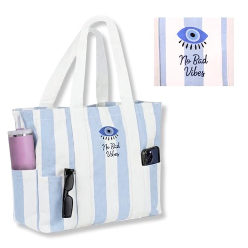 Folkulture Beach Tote Bags For Women, Beach Must Haves 2026-18x15 Inch | Waterproof,Sandproof, Large Tote Bags for Women, Swimming Pool, Beach Essentials, Simple Modern Pool Bag, Bolsos Para Mujeres - color: Evil Eye
