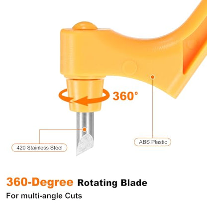 HARFINGTON Craft Cutting Tools 15/30/45 Degree Blades 360 Degree Rotating Blade Stainless Steel Cutter Pen Knife with Mat for DIY Crafts Stencils Scrapbooks, Yellow - color: Yellow