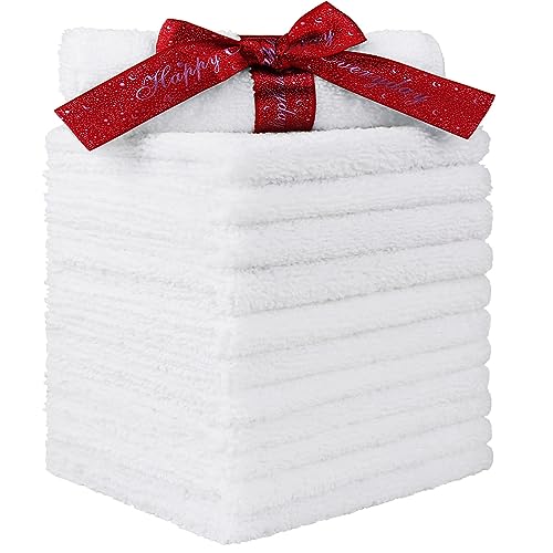 HOMEXCEL Microfiber Washcloths 12 Pack, Highly Absorbent and Soft Face Towel, Multi-Purpose White Wash Cloths for Bathroom, Hotel, Spa, Gym, and Kitchen, 12x12 Inch - color: White, size: 12 x 12 inch