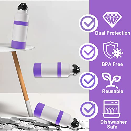 Greant Dual Protective Water Bottle Boot for HydroFlask 12oz to 64oz | Silicone Bottle Cover for Hydroflask, Anti-Slip Water Bottle Rubber Bottom for Owala 24oz, 3 Sizes - color: Purple, size: 32 Ounces