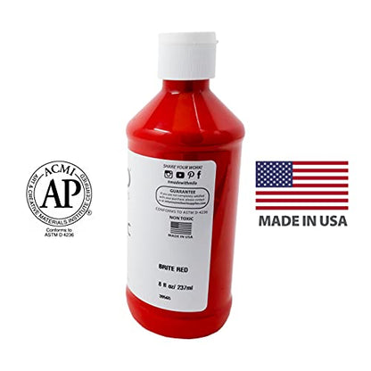 milo Acrylic Paint Set, 8 Primary Colors, 8 oz Bottles, Semi-Gloss | Safe, Non-Toxic, Made in the USA, Arts & Crafts Paints for Artists, Student & Hobby Painters, Paint Pack, Classroom, Bulk - style: Primary Set 8 x 8 oz