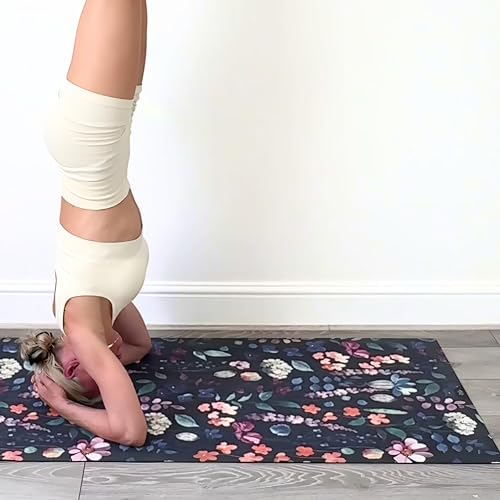 Plyopic All In One Yoga Mat | Luxury Sweat-Grip Mat/Towel Combo | Ideal for Yoga, Hot Yoga, Bikram, Pilates, Workout & Exercise | Eco-Friendly Natural Rubber - color: Wild Flowers