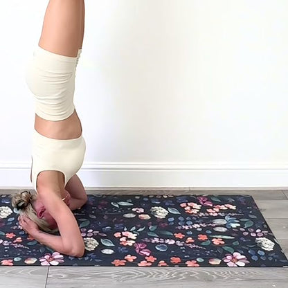 Plyopic All In One Yoga Mat | Luxury Sweat-Grip Mat/Towel Combo | Ideal for Yoga, Hot Yoga, Bikram, Pilates, Workout & Exercise | Eco-Friendly Natural Rubber - color: Wild Flowers