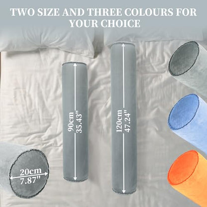 ONTYZZ Inflatable Body Pillow Long Pillow for Bed Oval Bolster Pillow - color: Grey, size: Long Oval (1-Pack)