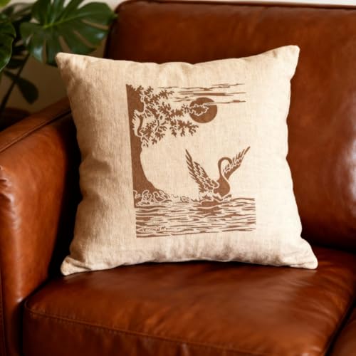 TIAMECH A4 Reusable Swan Lake Stencil for Painting | Spread Wings Swan Moon Layering Template, DIY Wall Art, Wood Furniture, Scrapbook & Crafts (8.3x11.7inch) - style: Swan Lake