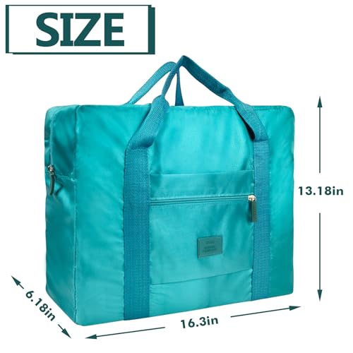 Travel Duffel Bag 12 PCS Foldable Travel Bag Bulk Carry on Luggage Bag Waterproof Tote Sports Gym Bag Lightweight Large Weekender Overnight Bag for Women and Men (Green 12PCS) - color: Green 12PCS