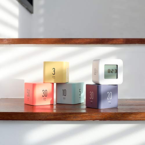 mooas Multi Clock Time Cube Timer, Alarm, Backlight, Productivity (Violet) - color: Violet