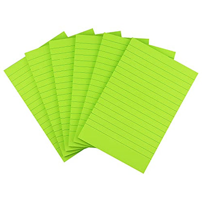 Early Buy Lined Sticky Notes, 4x6 in, 6 Pad, 45 Sheets/Pad (Green) - color: Green
