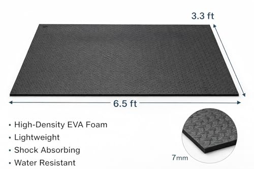 Japard Large Workout Exercise Mat 7' x 3', Extra Wide Pilates Mat 7mm Thick EVA Foam, Non-Slip Home Gym Floor Mat for Yoga, Stretching, Stationary Bike, Treadmill & Fitness Equipment